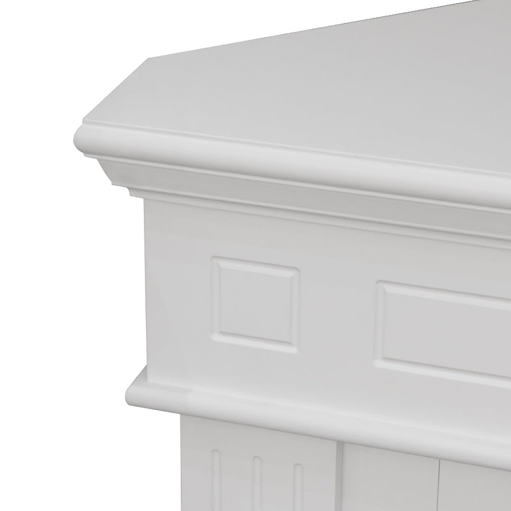 Cheminée Électrique d'angle Blanche Ford sur Pied L110Xp63Xh102