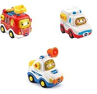 Vtech 80-242104 TUT TUT Baby Flitzer - 3er Set Einsatzfahrzeuge (Feuerwehrauto, Rettungswagen, Polizei), Babyautos, Mehrfarbig