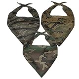 Advocator Camo Dog Bandanas 3PC Cotton Triangle Scarf for Small Medium Large Sized Dogs Puppy Girl Boy Dog Kerchief Cat Pet Neckerchief
