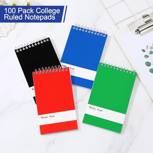 Carnet de poche ligné contre l'oubli : lot de 100 blocs-notes à spirale - 7