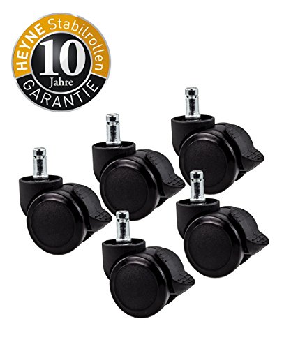 Heyne STABIL 5x Hartbodenrollen - feststellbar - 10 mm / 50 mm