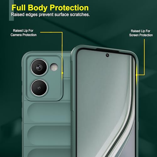 Image of amazon basics Back Case Cover for Realme P3 Ultra 5G | Compatible for Realme P3 Ultra 5G Back Cover | Liquid Silicon Magic Case with Camera Protection | Dark Green