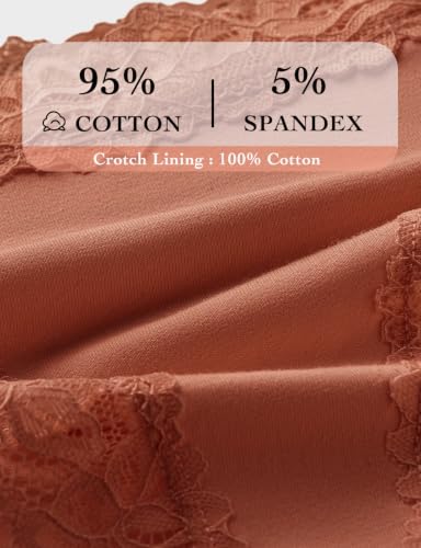 Mezluz Cotton Underwear for Women Cheeky Lace T-Back Bikini Sexy Low Rise Thongs Panties 3-Pack (Large) - image 3