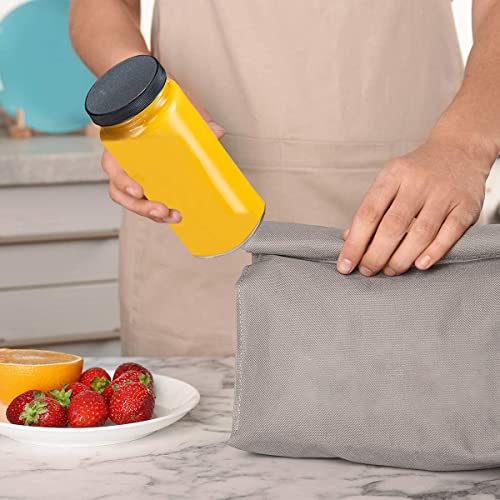 OAMCEG 8 Pack 16OZ Glass Juice Bottles with Lids - Smoothie Cups with Airtight Caps and Straws, Reusable Juice Bottles for Juicing, Glass Drinking Mason Jars Juicing Bottles Travel Bottles Water Cups