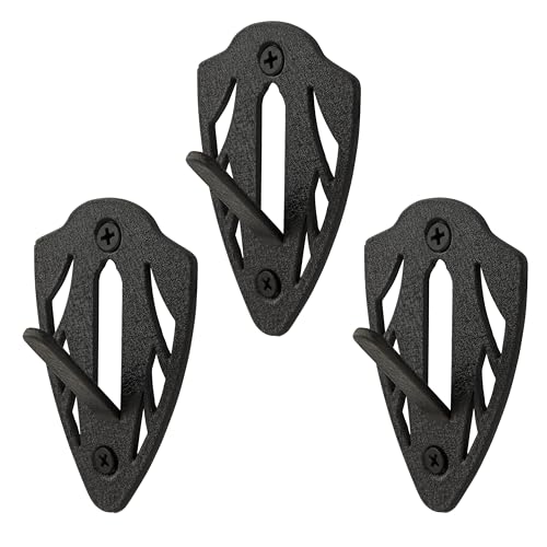 Allen Company EZ Mount Skull Peg Hook 3-Pack - Solid Steel European Skull Mount Hangers for Whitetail & Mule Deer - Low-Profile Trophy Display with Easy Wall Installation - Black