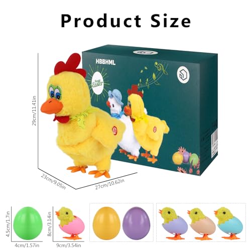 Image of Plush Electric Stuffed Laying Egg Chicken Toy Doll with Sound Music Easter for Boys Girls