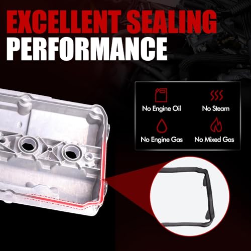 Image of MITZONE Valve Cover Kit Compatible with BMW 328i 328is 323i 323is 528i M3 Z3 M Roadster 2.5L 2.8L 3.2L 1996-2000 Replace 11121703341, with Oil Cap Gasket & Bolts, White Aluminum Valve Cover