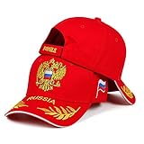 Russische bestickte Baseballkappen, modische Outdoor-Sonnenhüte, Herren und Damen, lässige Kappen, verstellbare Sportkappen, rot, Einheitsgröße
