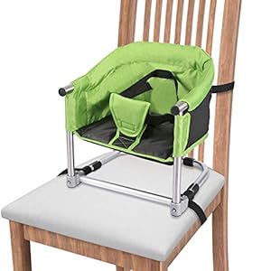 Portable high Chair, Feeding Seat W/ Carrying Bag, Folding High Chair for Home & Travel, Toddler Highchair Straps to…