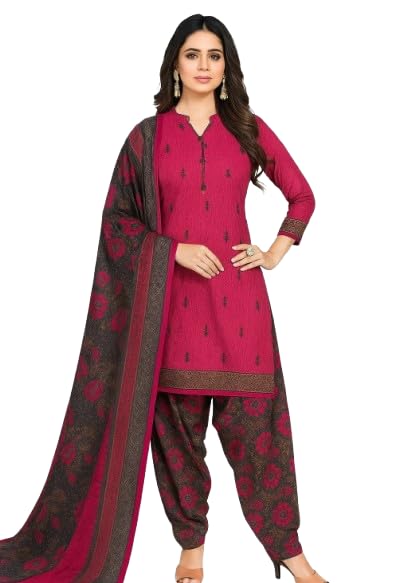 SIMPLYETHNIC Polyster/Crepe fabric- Women’s Green colour Printed Unstitched Salwar Suit Material Design No 1052