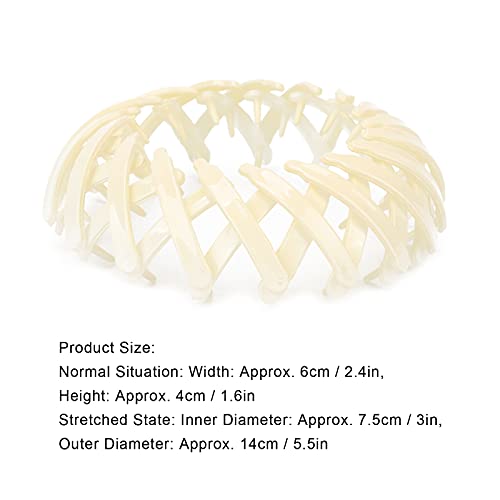 Bird's Nest Hair Clip,Bird Nest Shaped Hair Clips Expandable Bun Ponytail Holder Hair Claw Clamp Accessories for Women Girls Hair Accessories(Off-white) - Image 4