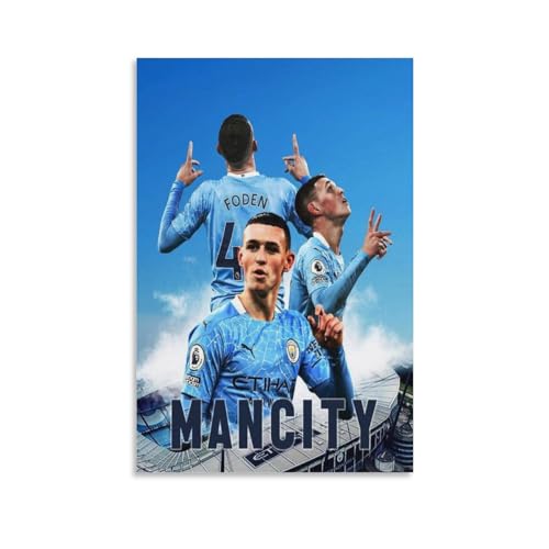 Cadeau foot Phil Foden : toile de decoration interieure pour anniversaire de supporter