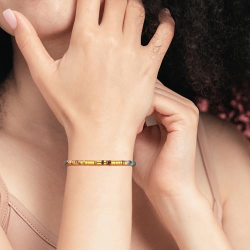 JoycuFF Inspirational 𝐌𝐨𝐫𝐬𝐞 𝐂𝐨𝐝𝐞 𝐁𝐫𝐚𝐜𝐞𝐥𝐞𝐭𝐬 for Women Funny Jewelry Birthday Valentines Gifts for Her Mother Aunt Daughter Sister Best Friend Adjustable Natural Bead Wrap Bracelets3