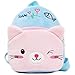 Freessom Sac à Dos Enfant Maternelle Primaire Garderie Fille Garçon Chat Animaux Mignon Sac Bébé Creche École Mignon Fourniture Scolaire Kawaii Fun et Original en Peluche-1-2 an (Bleu et Rose)
