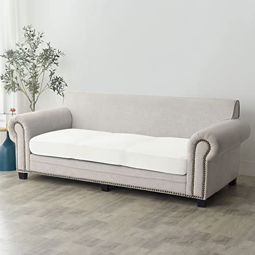 Housse de coussin velours canapé blanc extensible contre l'usure 3 places - 8