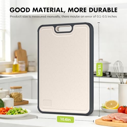 Image of Sumzzz Titanium Cutting Board for Kitchen, Cutting Board Double Sided Food Grade, Pure Titanium /PP, Easy to Clean Large Size 16 inchx10 inch