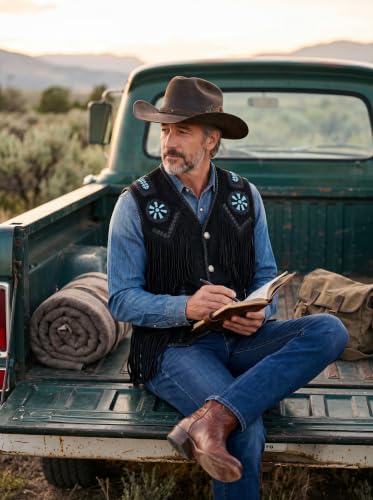 Image of Men's Western Suede Leather Vest