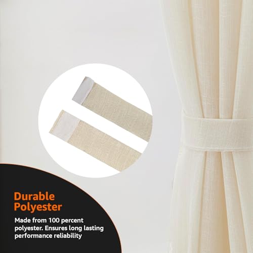 Image of Amazon Basics - Sheer Door Curtains | Light Filtering | 5 Feet | Set of 2 | Plain Design | for Living Room, Bedroom & Balcony | 115 cm x 150cm, Color - Cream