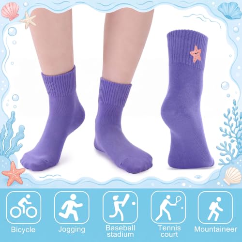 Image of Eurzom 10 Pairs Socks Womens Crew Elastic Ankle Length Cotton Socks Aesthetic Cute Lightweight Low Cut Gifts for Women
