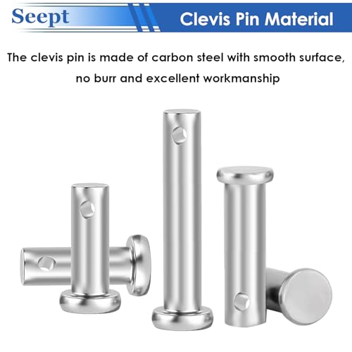 Image of 132Pcs Clevis Pin Assortment Kit - 304 Stainless Steel Cotter Pins & Carbon Steel Clevis Pins for Trailer Latch - Single Hole Clevis Pins for Versatile Use