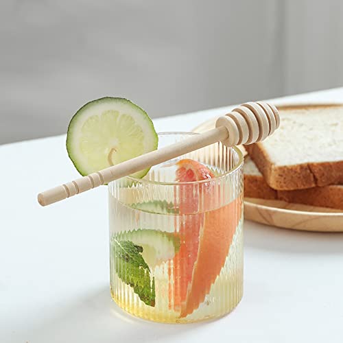 2 Pcs Honey Dipper Sticks - Wooden And Glass Honey Dipper, 6 Inch Honeycomb Stick, Honey Stirrer Stick For Honey Jar Dispense Drizzle Honey, Wedding Party Favors #TOP4