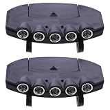 OUNONA 2 Pezzi Luce da Visiera a Clip per Cappello, 4,5 V con Batterie | Plastica Nera, Illuminazione senza Mani, Modalità Regolabili, per Visiera Berretto e Casco, Uso Esterno