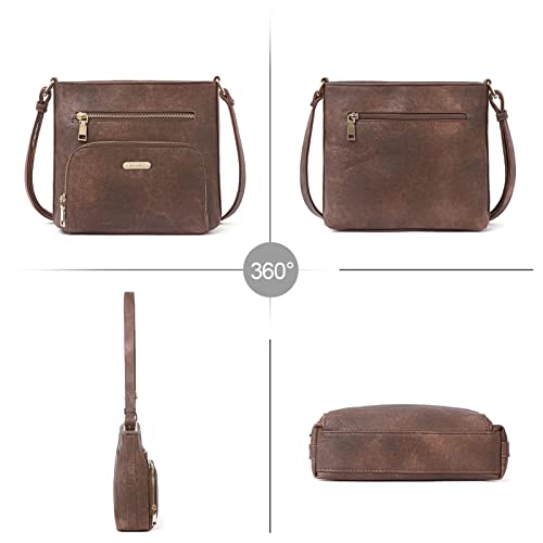 Cluci Crossbody Purse For Women Multi Pockets Bag Vegan Leather Small Shoulder Handbags Summer Travel Designer Vintage Ladies Deep Coffee #TOP4