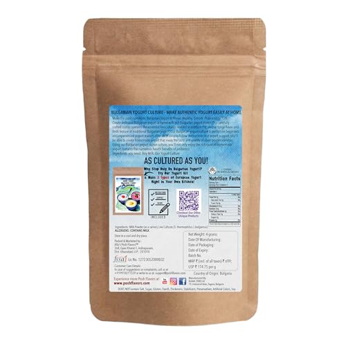 Image of Alla's Posh Flavors Bulgarian Yogurt Starter Culture | Plain | Gluten-Free | Foil Sachets | Non-GMO | 100% Vegetarian | Make Natural Probiotic Yogurt at Home