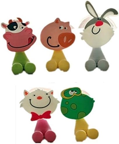 TheWin Pack of 5 Antibacterial Toothbrush Holder, Animal