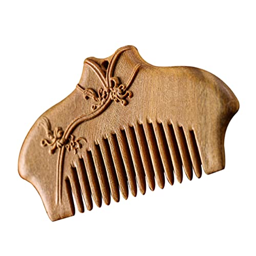 MERRYHAPY 刻まれた櫛 スムルース ヘアコーム comb クシ massage ねずみ 男性 ヘアブラシ 白檀 くし 髪のもつれをほどくコーム 木製の櫛 サンダルウッド Light Brown