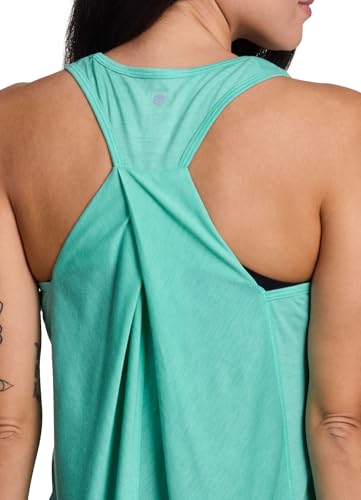 RBX Women's Fashion Yoga Workout Soft Twist Racerback Tank Top Tunic Seafoam Heather L