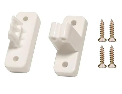 cyclingcolors Bloqueur arrêt de portillon portail à pince 48 x 18mm entraxe 35mm plastique blanc à visser Porte de garage