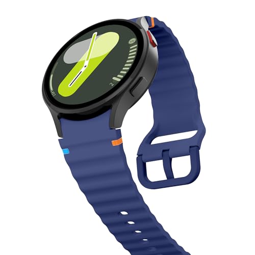 Image of WRIGSS Silicone Strap Compatible with Samsung Galaxy Watch 7 6 5 4 FE Original Style Wavy Smart Watch Straps For Men Women, 40mm 44mm Standard & Classic