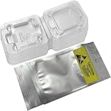MEETOOT 12 Sets Lid Style Reinforced Plastic CPU Protective Case with Anti Static Sealed Pouch Compatible with Mainstream LGA 775/115x Series Platforms