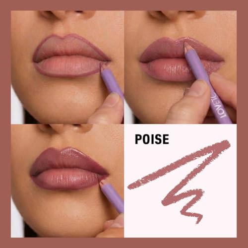 Image of Ultra-Smooth Matte Lip Liner, 12-Hr Wear, One Stroke, Poise 1.14g | Ceramides, Vitamin E & C, Full Coverage, Non-Dry Feel, Vegan & Paraben Free