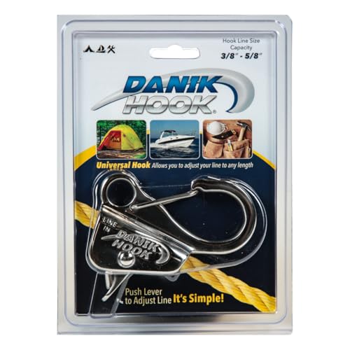 Danik Hook Stainless Steel Adjustable Anchor Hook Knotless Marine Anchor System for Boats RVs and Outdoor Use Quick Release 8 000 lb Capacity (Anchor Line Not Included)