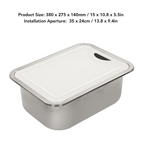Kit de fregadero de acero inoxidable 304 para caravana, lavabo duradero a mano con tabla de cortar acrílica para cámper y cocina, fácil instalación, diseño que ahorra espacio