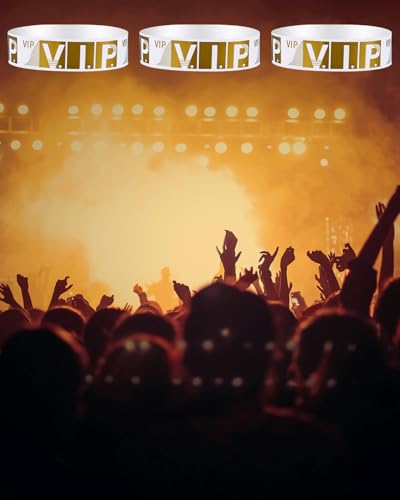 300 Stück VIP Einlassbänder, 19 X 250 mm Selbstklebend und Wasserdichte Vip Bändchen EIntrittsbänder mit VIP Party Armbänder für Festival Partys Konzerte Vergnügungsparks
