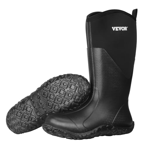 VEVOR Gummistiefel, Schutzschuhe, rutschfeste Stiefel, isolierte Schlammstiefel für die Gartenarbeit, Arbeitsstiefel, ideal zum Wandern, Angeln, oder für die Gartenarbeit, Größe 10 US