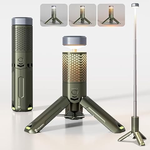 YOUKOYI Camping Light with Telescopic and Collapsible Portable Night Light 10500mAh Battery Magnetic Base Flash Light, IP67 Waterproof Camping Lantern for Hiking Camping Adventure Emergency Lighting Cover