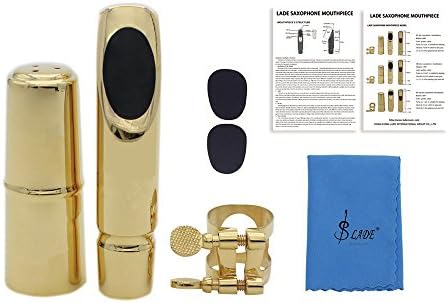 LADE Alto Saxophone Mouthpiece Professional Metal Alto Sax Mouthpiece for Playing the Jazz Music Gold Plated (# 6)