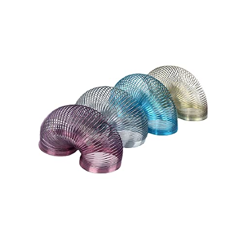 1PCS Metal Rainbow Circle Funny Classic Wave Spring Circle Children Gift Kids Science Toys 48x58mm,Blue