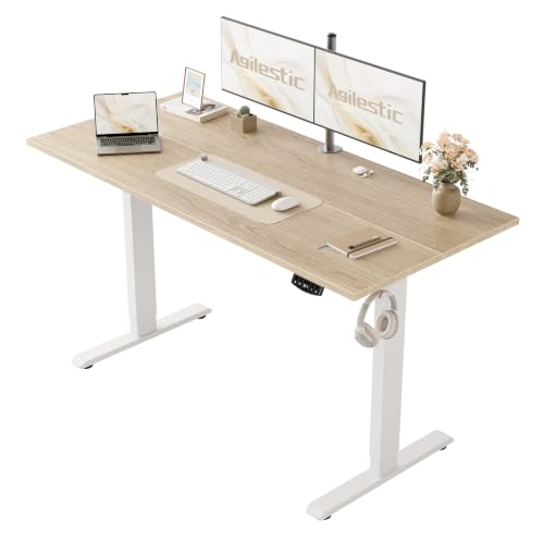 Image of Agilestic 55 * 24 Inch Height Adjustable Electric Standing Desk, Maple