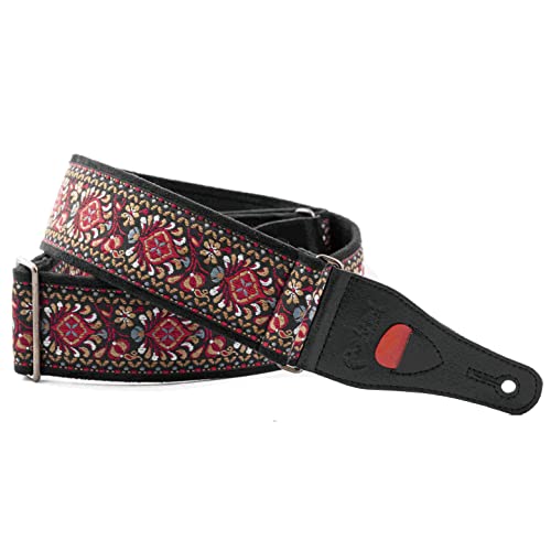 RightOn! STRAPS (���C�g�I�� �X�g���b�v�X) �M�^�[�X�g���b�v �� 6cm�A���� 90~150cm WOODSTOCK II RED
