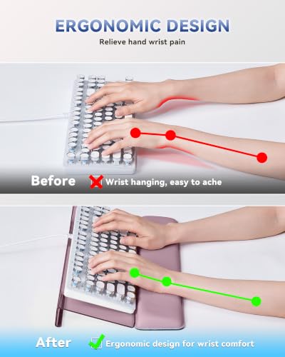 Image of Laborio Computer Keyboard Wrist Rest Stand for Desktop, Keyboard Holder for Easy Typing with Wrist Pad for Office Desk, Home, School (Rose Pink)