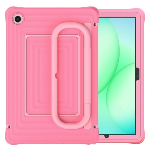 Coque Samsung Galaxy Tab A9 Plus SM-X210 étui antichoc silicone rose sangle