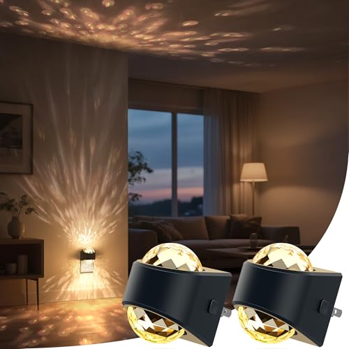 Image of Night Light, Night Lights Plug into Wall, LED Projector Night Light, Soft White for Bedroom, Dimmable Brightness Dusk to Dawn Nightlight for Kids, Nursery, Bathroom, Home Decor, Gaming Room, 2 Pack