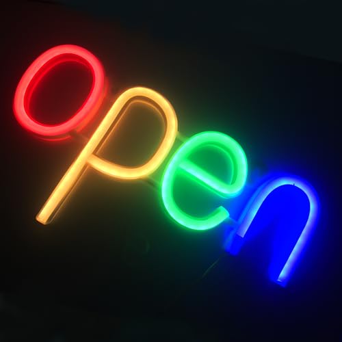 Open LED Neon Signs Light Business Hours Sign,Powered by USB or AAA Batteries Shop Window Store Signs for Cafe Bars Hotel Bookstore Restaurant Bakery Wall Decor by Fespcj - Used condition - US$16.08