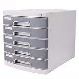 Porte-fichiers Classeur de grande capacité Gestionnaire de stockage de fichiers avec serrure Bureau d'affaires Support de stockage de fichiers Organisateur de fichiers gris à cinq couches Organiseur d