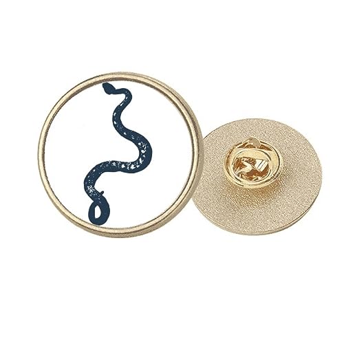 Broche serpent noir métal doré M bijou de mode rond motif animalier